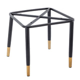4pcs PU Upholstered Dining Chair with Iron Metal Gold Plated Legs