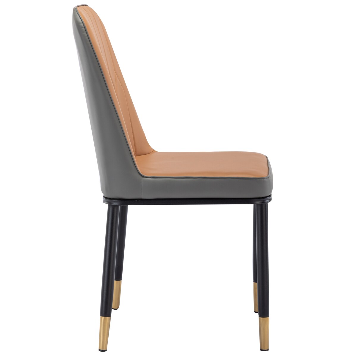 4pcs PU Upholstered Dining Chair with Iron Metal Gold Plated Legs