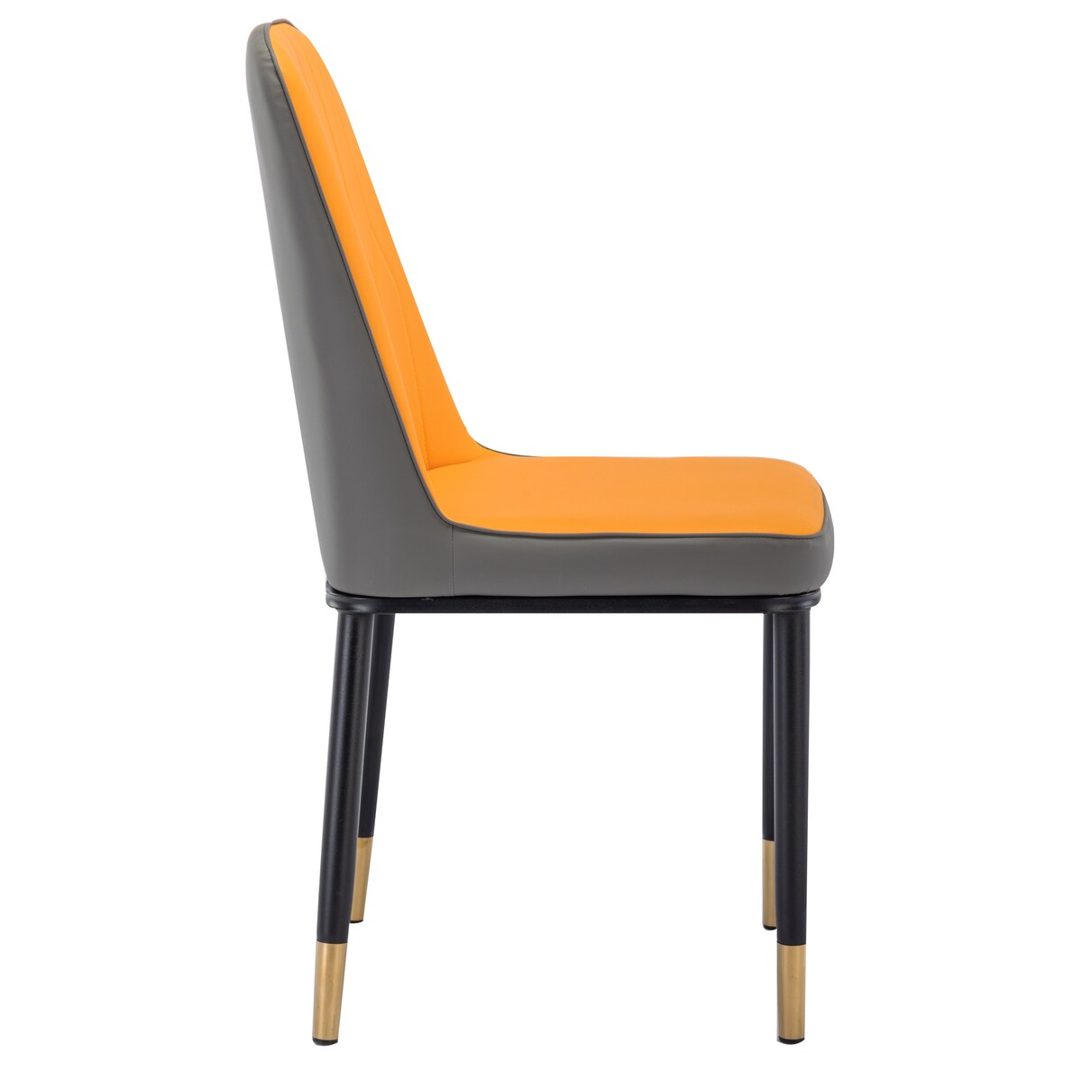 4pcs PU Upholstered Dining Chair with Iron Metal Gold Plated Legs