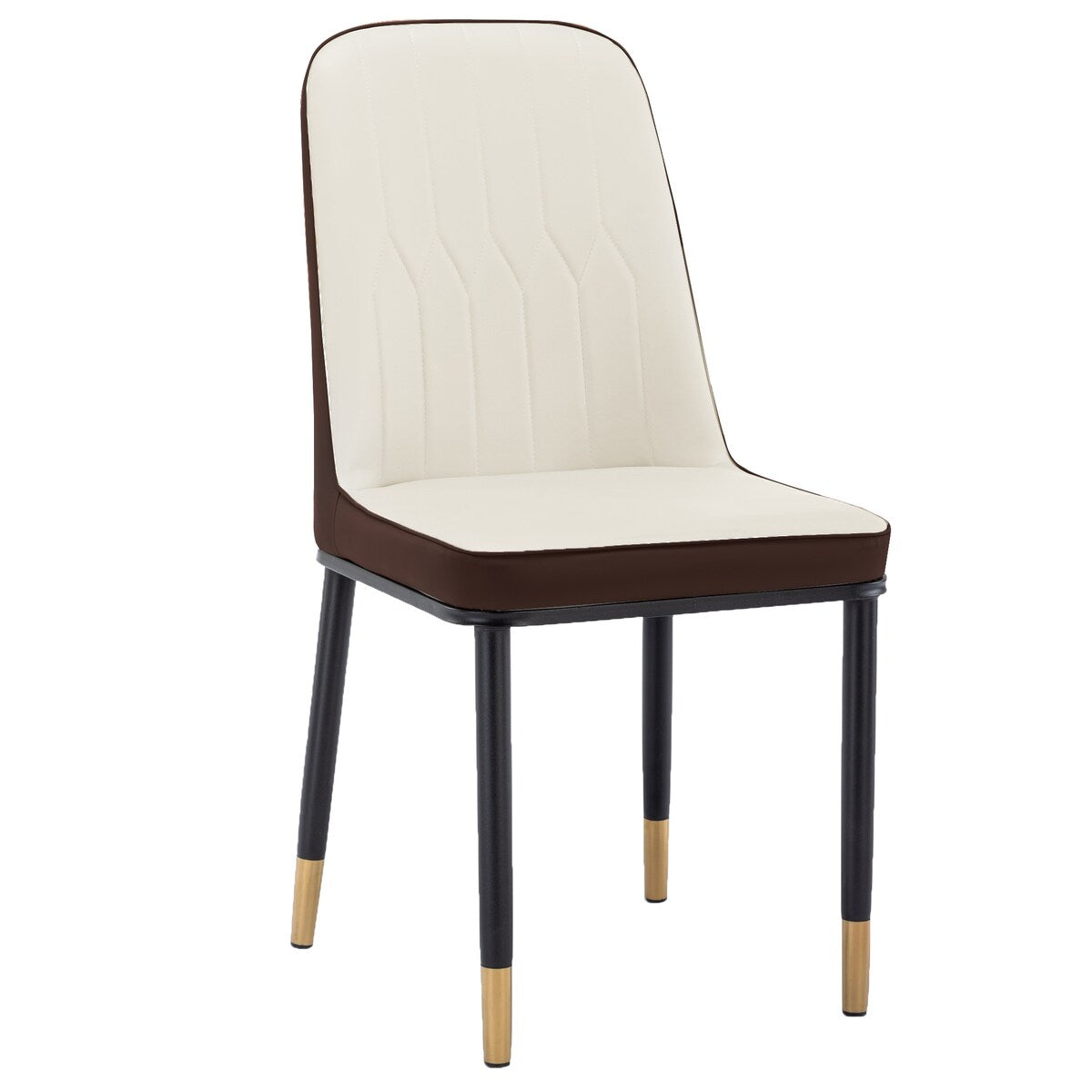 4pcs PU Upholstered Dining Chair with Iron Metal Gold Plated Legs