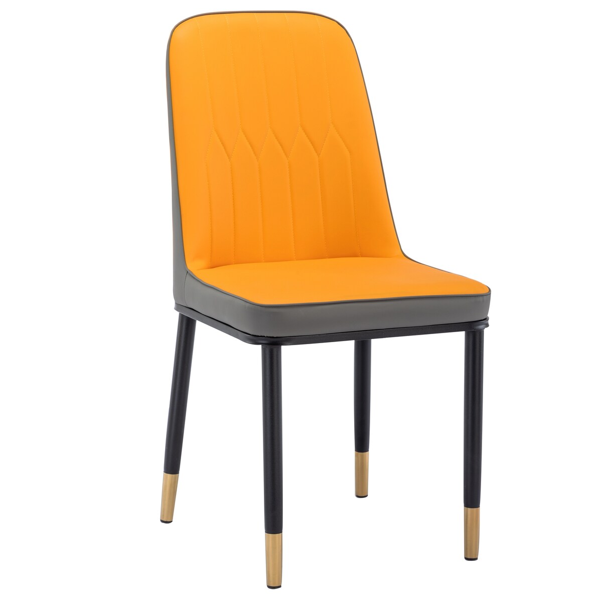 4pcs PU Upholstered Dining Chair with Iron Metal Gold Plated Legs