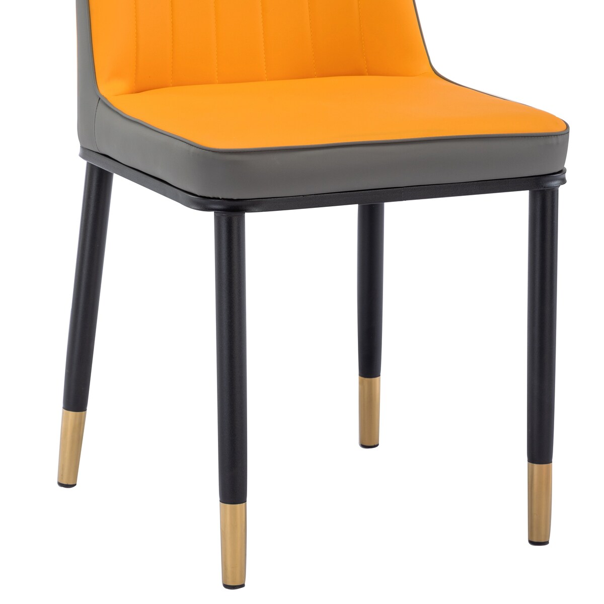 4pcs PU Upholstered Dining Chair with Iron Metal Gold Plated Legs