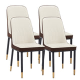 4pcs PU Upholstered Dining Chair with Iron Metal Gold Plated Legs