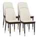4pcs PU Upholstered Dining Chair with Iron Metal Gold Plated Legs