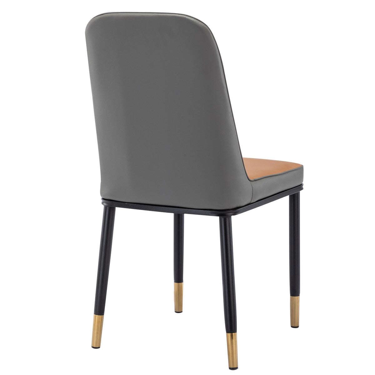 4pcs PU Upholstered Dining Chair with Iron Metal Gold Plated Legs