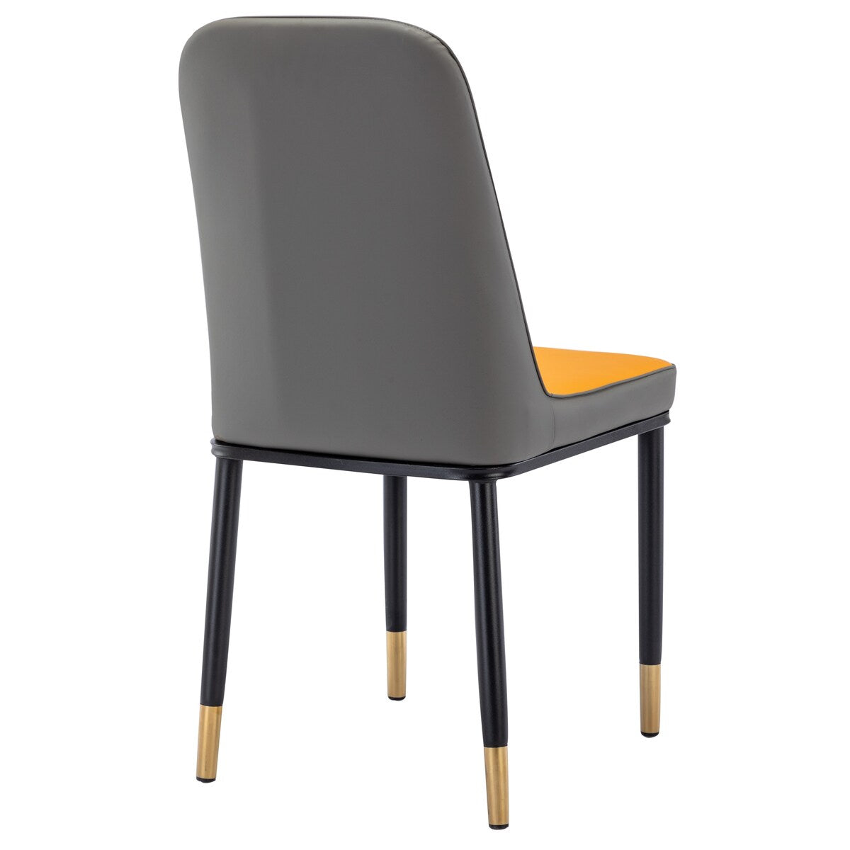 4pcs PU Upholstered Dining Chair with Iron Metal Gold Plated Legs