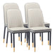 4pcs PU Upholstered Dining Chair with Iron Metal Gold Plated Legs