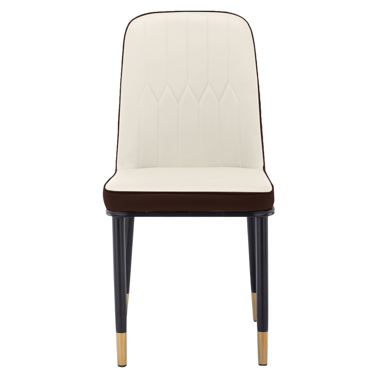 4pcs PU Upholstered Dining Chair with Iron Metal Gold Plated Legs