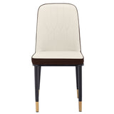 4pcs PU Upholstered Dining Chair with Iron Metal Gold Plated Legs