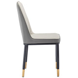 4pcs PU Upholstered Dining Chair with Iron Metal Gold Plated Legs