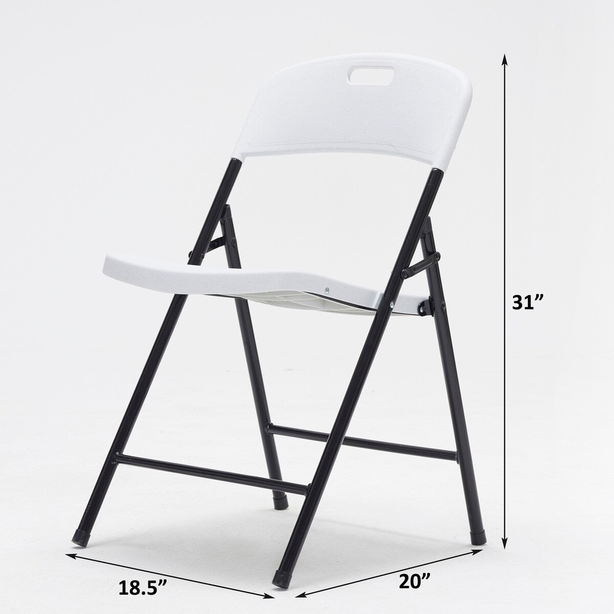 4pcs Portable Plastic Folding Chairs with Metal Legs