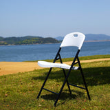 4pcs Portable Plastic Folding Chairs with Metal Legs