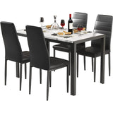 5 - Piece Dining Set, Faux Marble Kitchen Table & Chair Set for Small, Modern Compact Space for Home, Breakfast Nook
