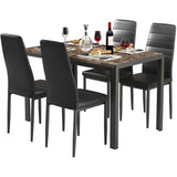 5 - Piece Dining Set, Faux Marble Kitchen Table & Chair Set for Small, Modern Compact Space for Home, Breakfast Nook