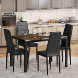 5 - Piece Dining Set, Faux Marble Kitchen Table & Chair Set for Small, Modern Compact Space for Home, Breakfast Nook