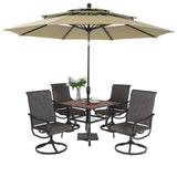 MAISON ARTS 5/6-piece Black Steel Patio Dining Set