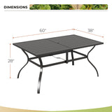 MAISON ARTS 5/7-Piece Patio Dining Set, 1 Metal Table with 4/6 Metal Swivel Dining Chairs
