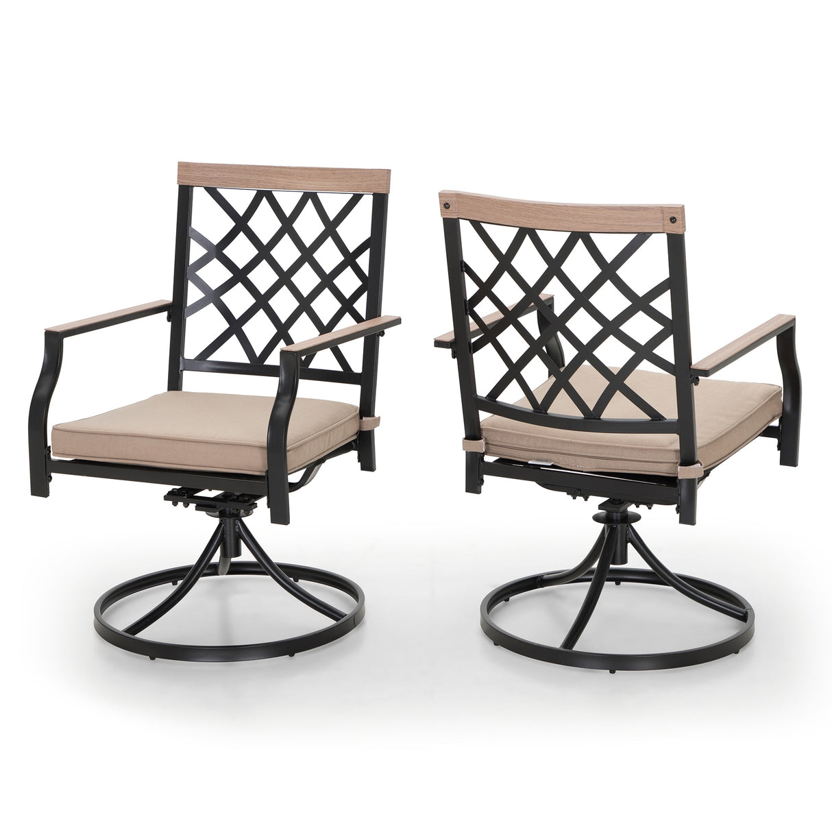 MAISON ARTS 5/7-Piece Patio Dining Set, 1 Metal Table with 4/6 Metal Swivel Dining Chairs