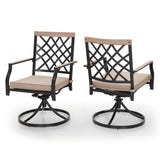 MAISON ARTS 5/7-Piece Patio Dining Set, 1 Metal Table with 4/6 Metal Swivel Dining Chairs