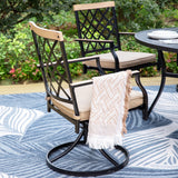 MAISON ARTS 5/7-Piece Patio Dining Set, 1 Metal Table with 4/6 Metal Swivel Dining Chairs