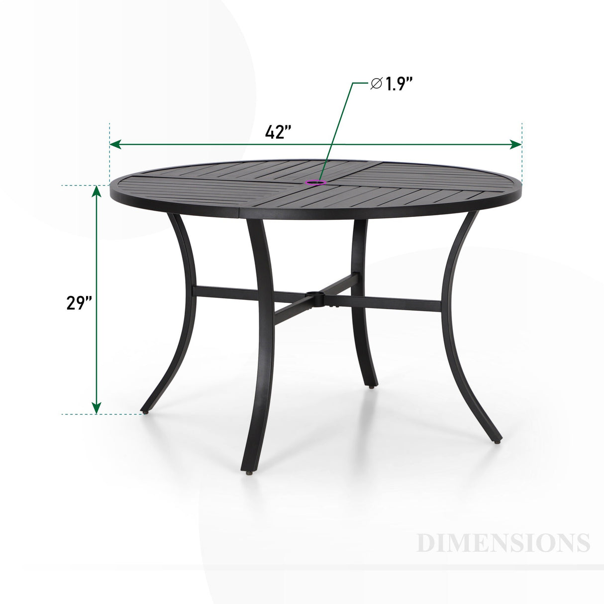 MAISON ARTS 5/7-Piece Patio Dining Set, 1 Metal Table with 4/6 Metal Swivel Dining Chairs