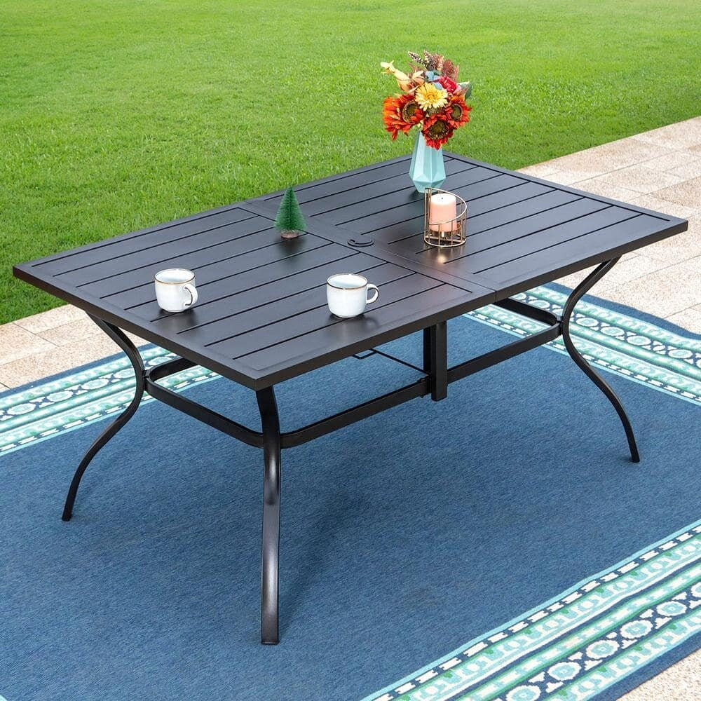 MAISON ARTS 5/7-Piece Patio Dining Set, 1 Metal Table with 4/6 Metal Swivel Dining Chairs