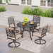 MAISON ARTS 5/7-Piece Patio Dining Set, 1 Metal Table with 4/6 Metal Swivel Dining Chairs