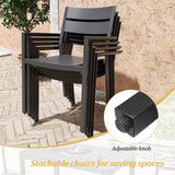 5/7 Pieces Patio Dining Set with Aluminum Stackable Chairs and 1 Expandable Rectangle Table