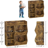 5-Cubby Kid's Bookcase and Bookshelf, Multi Toy Storage Organizer
