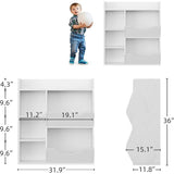 5-Cubby Kid's Bookcase and Bookshelf, Multi Toy Storage Organizer