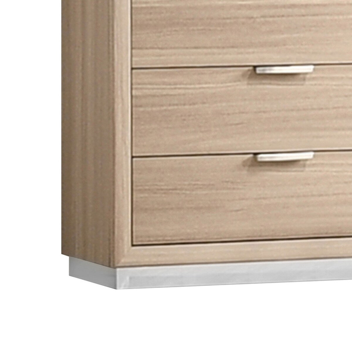 5 Drawer Chest with Acrylic Plinth Base, Beige
