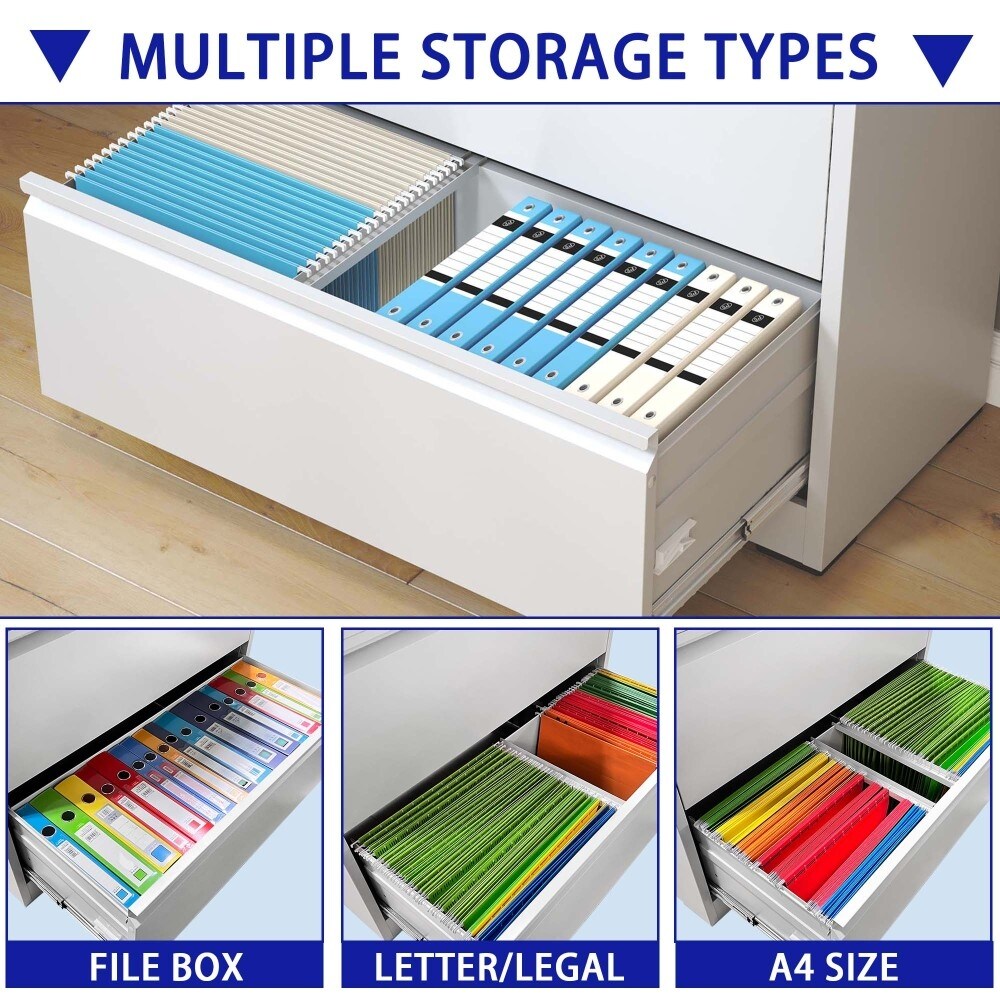 5 Drawer Lateral File Cabinet with Lock, for Legal/Letter/A4/F4 Size