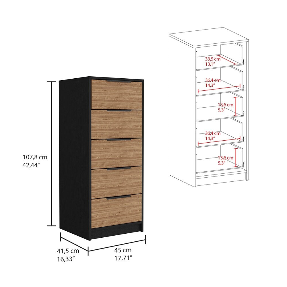 5 Drawers Dresser And Metal Handle