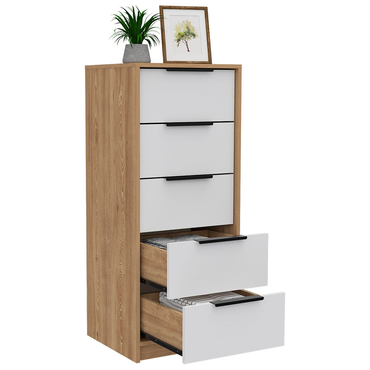 5 Drawers Dresser And Metal Handle