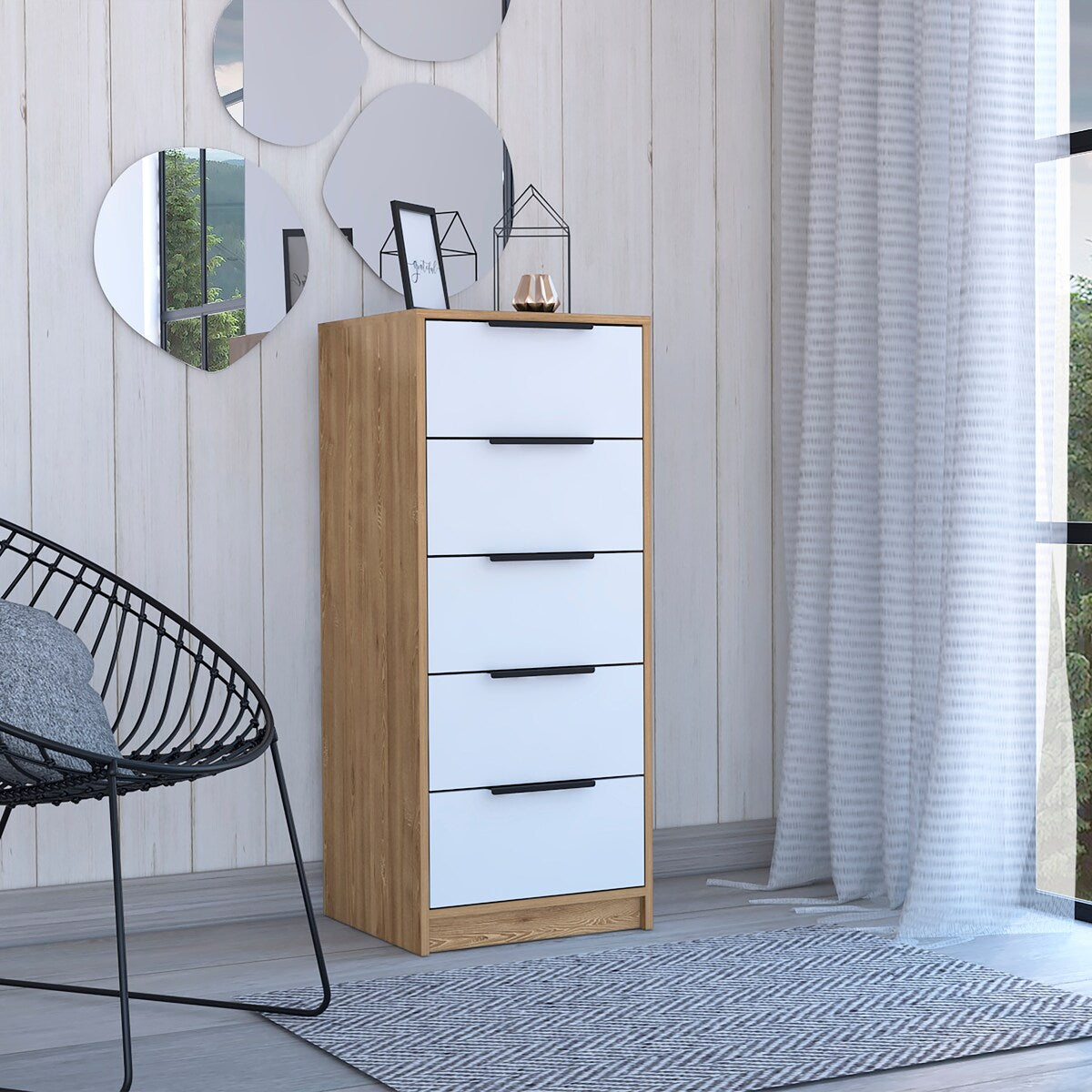 5 Drawers Dresser And Metal Handle