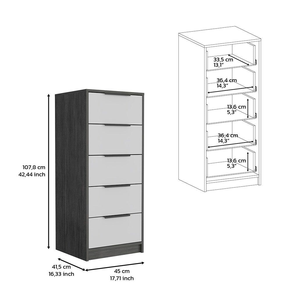 5 Drawers Dresser And Metal Handle
