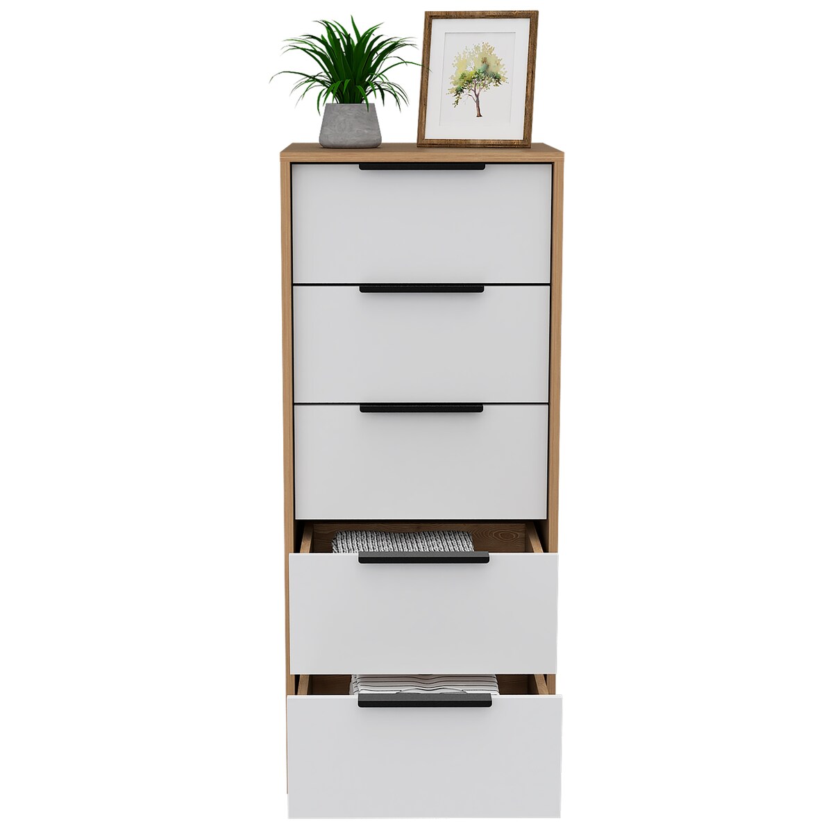 5 Drawers Dresser And Metal Handle