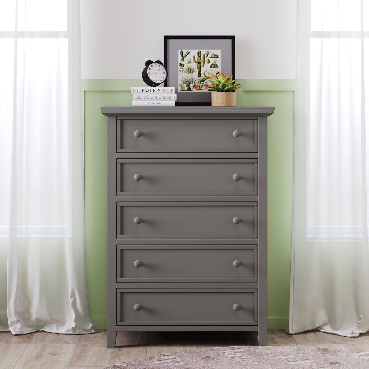 5 Drawers Solid Wood Chest for Bedroom Living room Home