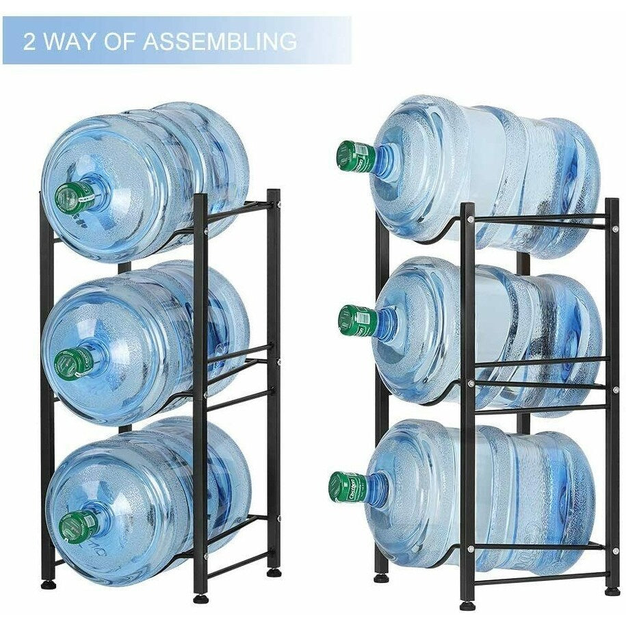 5 Gallon Water Jug Holder Water Bottle Storage Rack, 3 Tiers