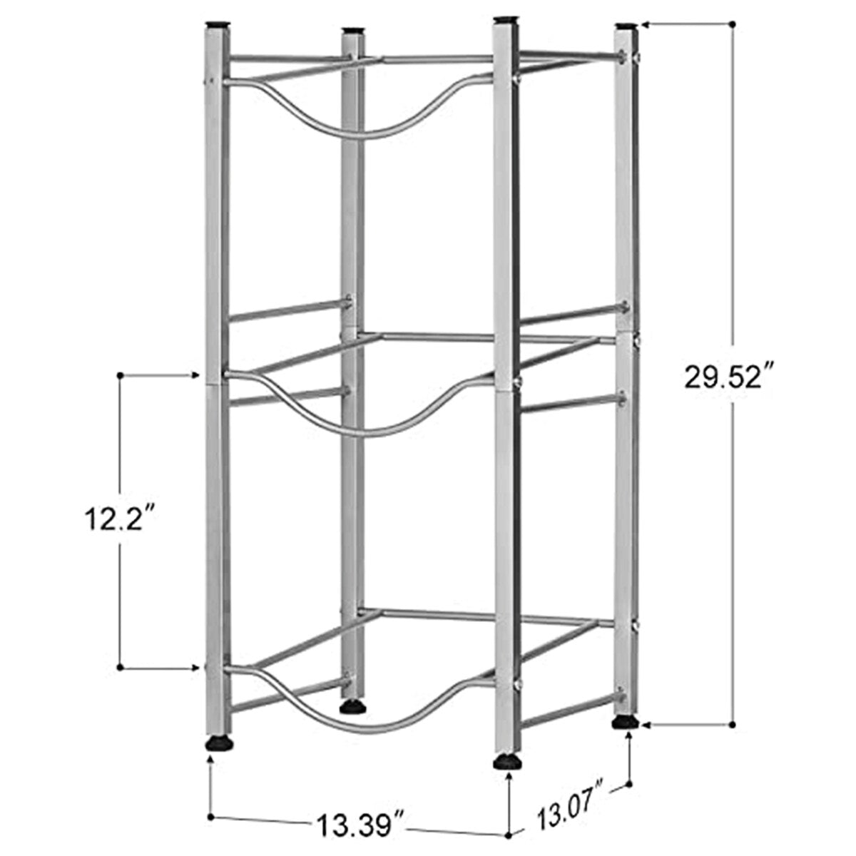 5 Gallon Water Jug Holder Water Bottle Storage Rack, 3 Tiers