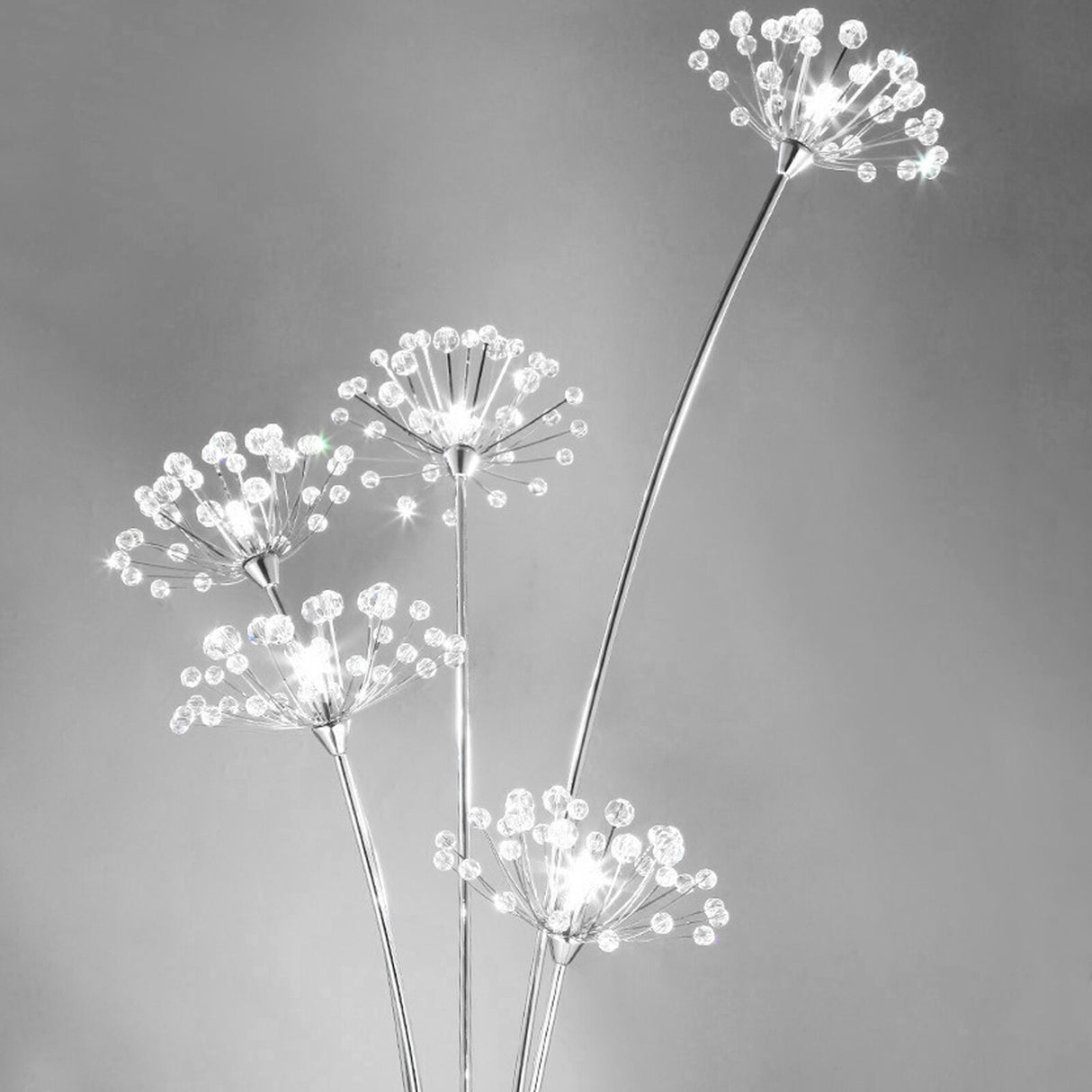 5 Heads Glam Dandelion LED Crystal Floor Lamps - 11"