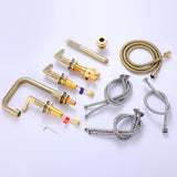 Luxury 5-Hole 3-Handle Bathtub Faucet with Handheld Spray