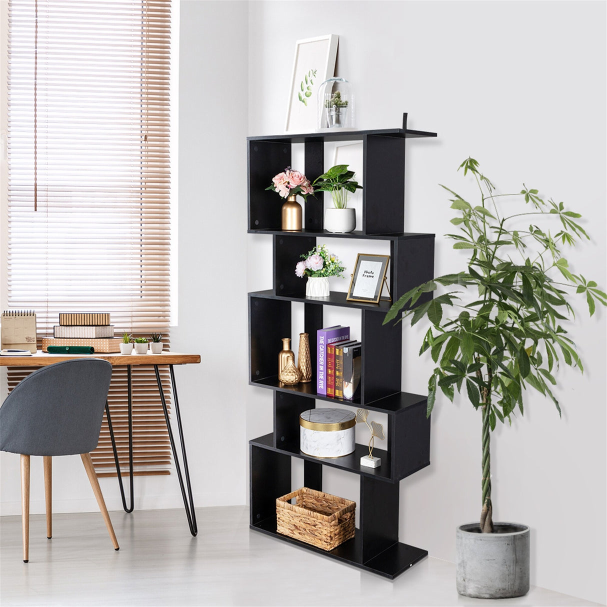 5-Layer Freestanding Ladder Bookcase