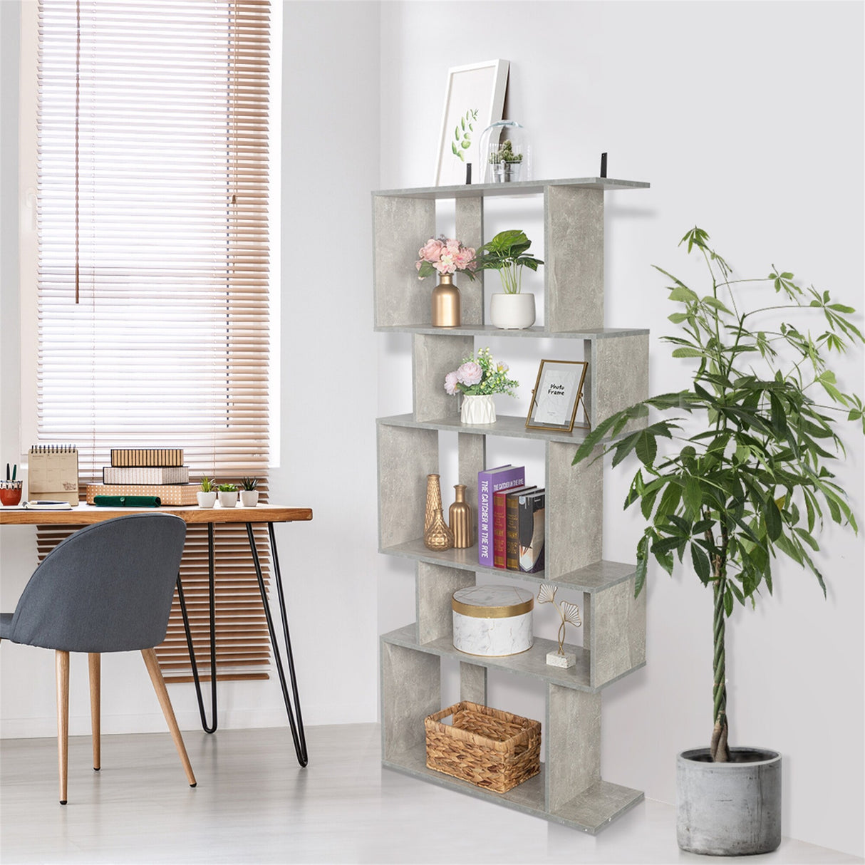 5-Layer Freestanding Ladder Bookcase
