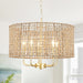 5-Light 18.89-inch Rattan Drum Chandelier for Living Room Kitchen