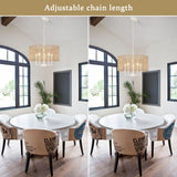 5-Light 18.89-inch Rattan Drum Chandelier for Living Room Kitchen