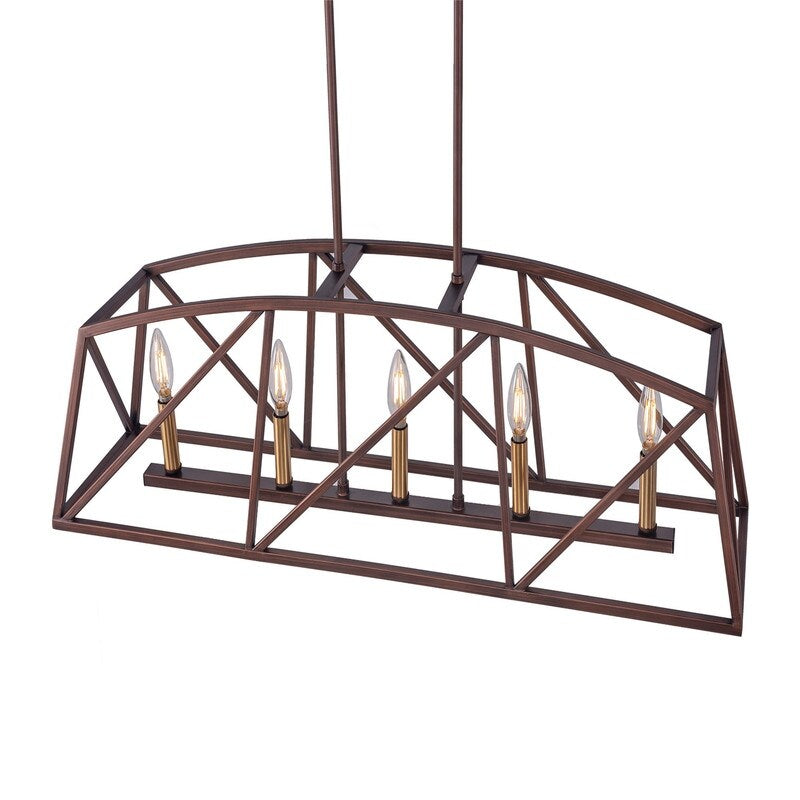 5-Light Candle Style Kitchen Island Linear Pendant