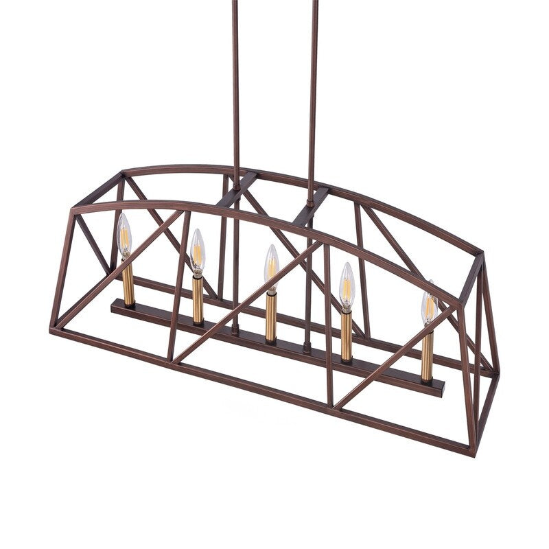 5-Light Candle Style Kitchen Island Linear Pendant