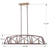 5-Light Candle Style Kitchen Island Linear Pendant