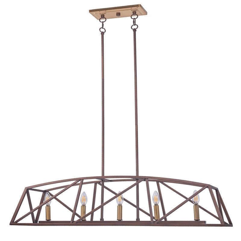 5-Light Candle Style Kitchen Island Linear Pendant